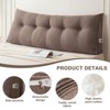 Soft Wedge Teddy Velvet Headboard Pillow w/ Side Pocket - PP Cotton Filled, Triangular Backrest Cushion for Dorm Bed - 2 of 4