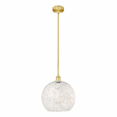 White Mouchette - 1 Light Stem Hung Pendant In Modern Style-16.13 Inches Tall and 13.75 Inches Wide