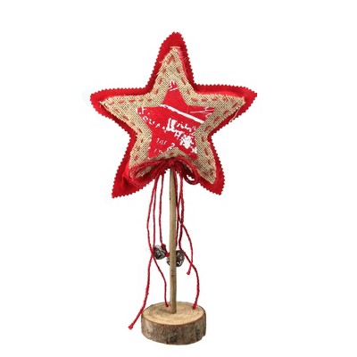 Northlight Star with Jingle Bells Christmas Decoration - 15" - Red and Brown