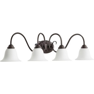 Quorum Lighting Spencer 4-Light Oiled Bronze Glass Shade Ceiling Fan - 1 of 1