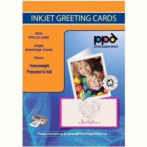 PPD Glossy Printable Greeting Cards 8.5x11" 50 sheets 260 gsm for Inkjet printers - 1 of 4