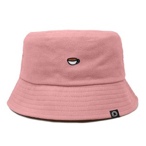 Dalix Lil Coffee Embroidered Cotton Summer Food Outdoor Bucket Hat Womens - 1 of 4