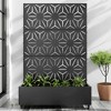 Lirago 6 ft. H x 4 ft. W Metal Planter Box privacy screen Garden Bed with Trellis and Wheels - Black - 2 of 4