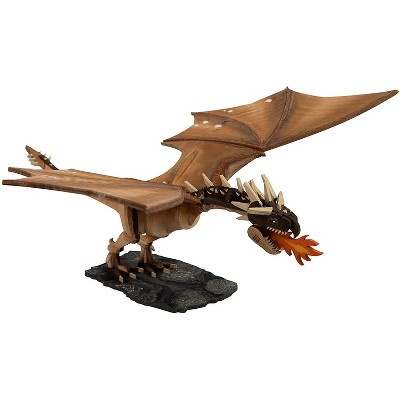 Harry Potter Hungarian Horntail Dragon 3D Wood Puzzle & Model Figure Kit (35 Pcs) - Build & Paint Your Own 3-D Movie Toy - Holiday Educational Gift for Kids & Adults, No Glue Required, 8+