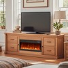 Tangkula 26" Electric Fireplace Insert Recessed 1500W Fireplace Heater w/ Remote Control - 3 of 4