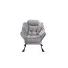 Living Room Chairs, Modern Cotton Fabric Lazy Chair with Ottoman, Footrest, and Side Pocket - 2 of 4