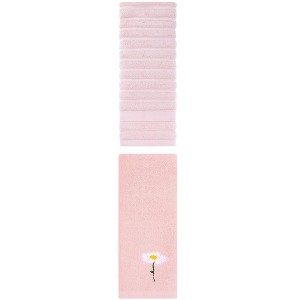 REGALWOVEN Pure Cotton Soft Absorbent Hand Towel Set for Bathroom 14" x 30"/13" x 30" 2 Pcs - 1 of 4