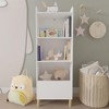 2-in-1 Bookshelf for Toddlers Kids Bookshelves Rack with Toy Storage Organizer Book Unit Storage for Infants Young Children, White - 4 of 4