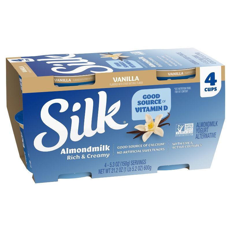 Silk Vanilla Almond Milk Yogurt Alternative - 4ct/5.3oz Cups, 4 of 11