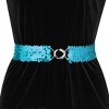 Allegra K Women's Halloween Skinny Stretchy Waist Belts Sequins Decor Slim Elastic Belts 2 Pcs - 3 of 4