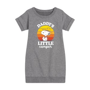 - Peanuts - Daddy Little Camper Graphic Short Sleeve Fleece Dress - 1 of 4