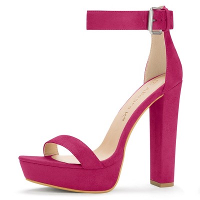 Allegra K Women's Open Toe Platform High Block Heel Ankle Strap Sandals