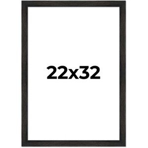 PosterPalooza | 22x32 Wide Barnwood Picture Frame, UV Acrylic, 6 Finishes - Grey, Brown, White, and Black - 1 of 4