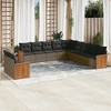vidaXL 11 Piece Patio Sofa Set with Cushions - Gray Without Table - 2 of 4