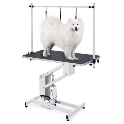 Electric Lift Pet Dog Grooming Table, Heavy Duty Hydraulic Grooming Table for Dogs & Cats, Z-Lift Adjustable, 350 Lbs Capacity