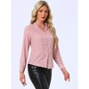 INSPIRE CHIC Women's Metallic Vintage Long Sleeve Gilding Shiny Dots Stars Top - 2 of 4