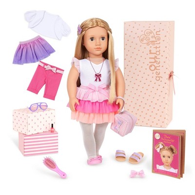 Our Generation Fashion Starter Kit In Gift Box Thea With Mix Match Outfits Accessories 18 Fashion Doll Target