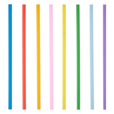True Multicolor Long Disposable Plastic Straws, Set of 100