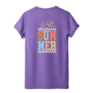 Simply Sage Market Summer Vibes Sun Colorful Front and Back Design Short Sleeve Tee - 1 of 4