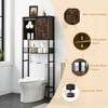 Over The Toilet Storage Cabinet, Bathroom Above Toilet Storage Cabinet with Sliding Door and Adjustable Shelves, Large Capacity, Rustic Brown - 3 of 4