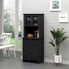 NicBex 64.5 Inch Tall Kitchen Pantry Storage Cabinet with 4 Doors,1 Drawer and Microwave Space for Dining Room,Bathroom,Kitchen,Black - 2 of 4