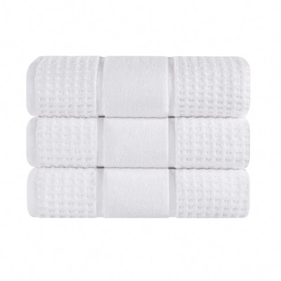 Zero Twist Cotton Waffle Honeycomb Medium Weight 6 Piece Bathroom Towel Set,  White - Blue Nile Mills : Target