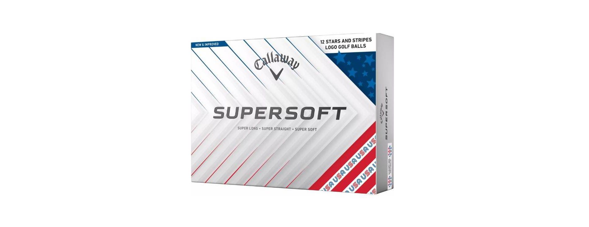 Callaway Super Soft Stars and Stripes Golf Balls - White/Red