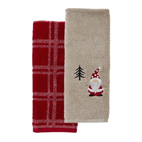 susiyo Gnome Christmas Wash Cloths 2 Pcs Small Cotton Wash Towels for  Bathroom