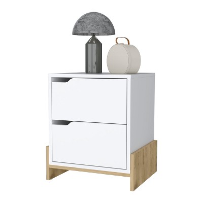 Vynxaria Ralston 2-Drawer Nightstand - Spacious Storage, Generous Top Surface, Sturdy Manufactured Wood Construction