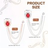 Unique Bargains Alloy Rhinestones Tassel Chain Hanging Fashion Durable Oral Brooch 2 Pcs - 2 of 4