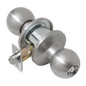 Tell Empire Satin Stainless Steel Entry Lockset 1-3/4 in. - 1 of 1