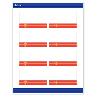 Avery Business Cards, 2" x 3.5", Gold-Red Gift, Matte, 80ct
