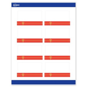 Avery Business Cards, 2" x 3.5", Gold-Red Gift, Matte, 80ct - 1 of 4