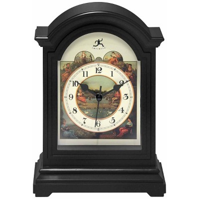 9" Old World Map Tabletop Clock Black - Infinity Instruments