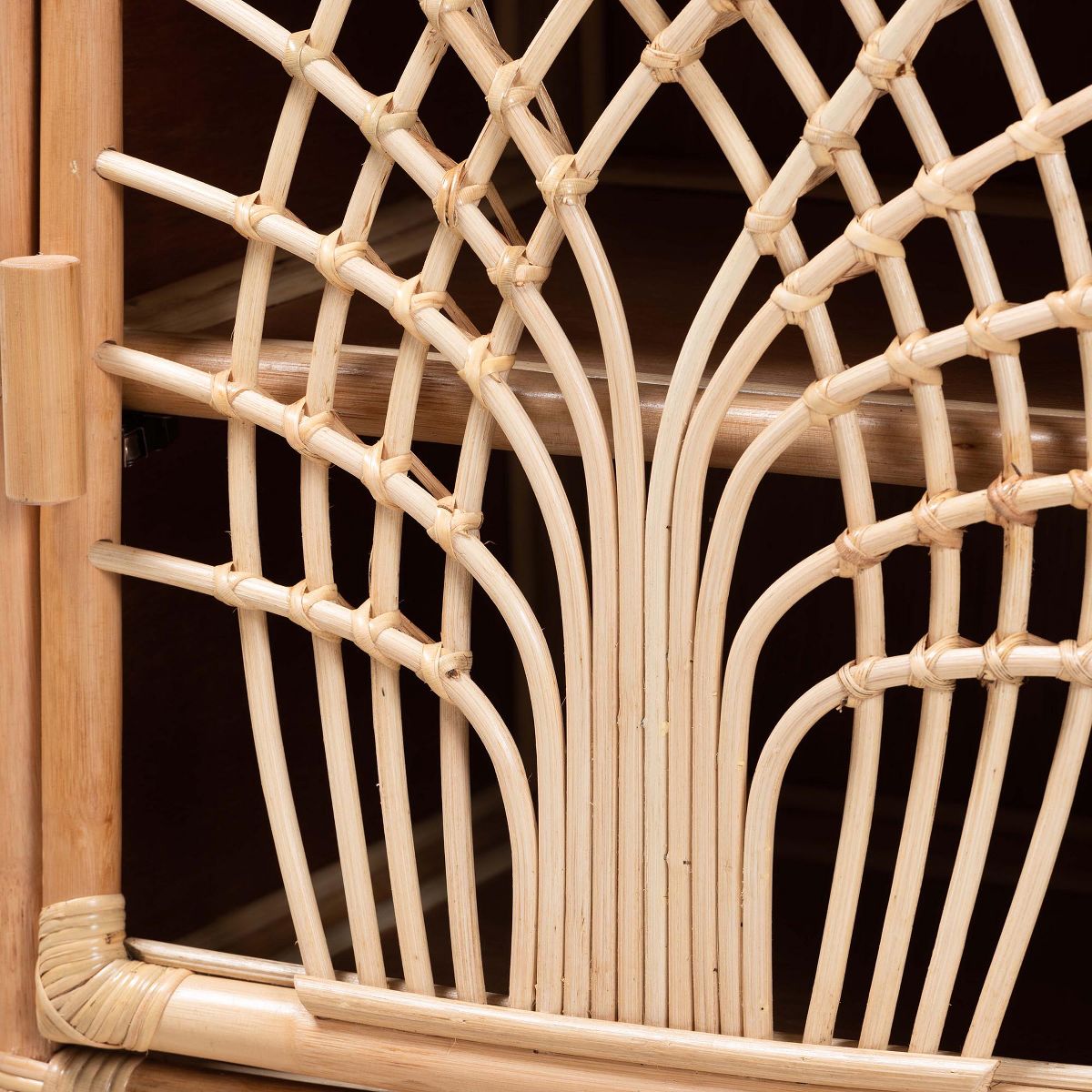 bali & pari Danna Modern Bohemian Natural Brown Rattan Nightstand - thumbnail 6