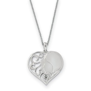 Black Bow Jewelry Sterling Silver & CZ My Daughter, My Heart's Treasure Necklace, 18 In. - 1 of 4