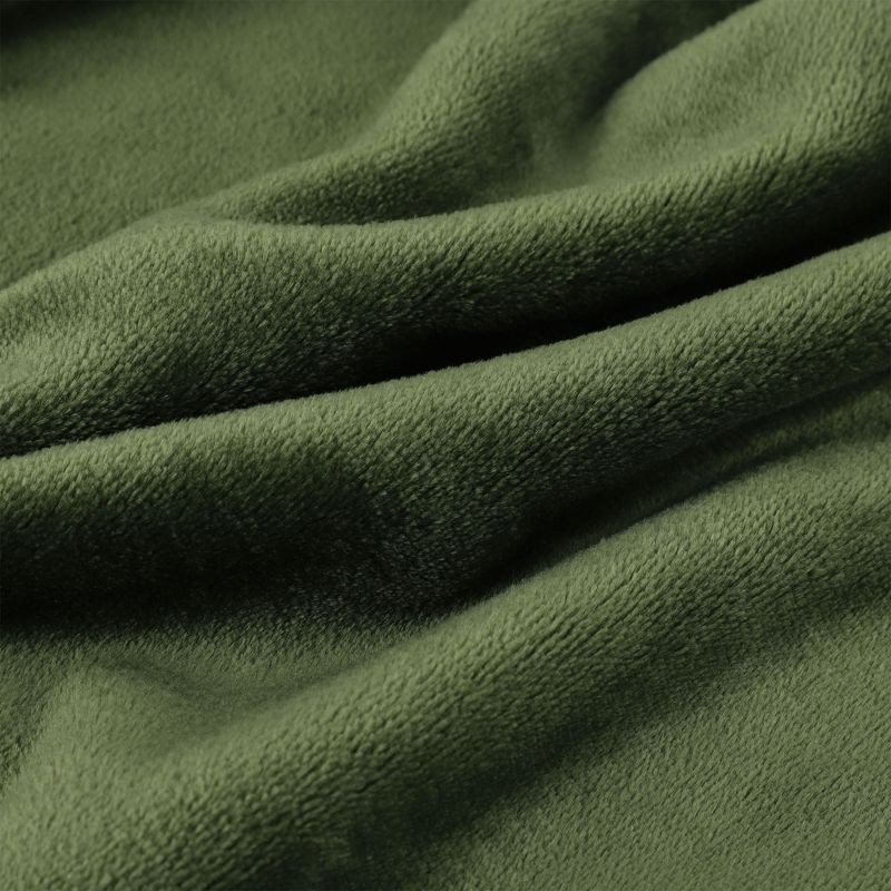 PiccoCasa Solid Print Microfiber Lightweight Plush Soft Bed Blanket 1 Pc, 5 of 7