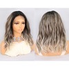 Unique Bargains Women Medium Long Fluffy Curly Wavy Lace Front Wigs with Wig Cap 16" 1PC - 3 of 4