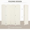 Folding Room Divider Screen 4 Panel 6' Tall Privacy Screen Freestanding Wood Partition for Home Office - 4 of 4