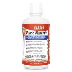 Vital Earth Minerals Fulvic Minerals Liquid, 70+ Trace Minerals, Electrolytes, Fulvic Acid Minerals For Cellular Detox, Wellness, 32 Fl Oz - 1 of 4