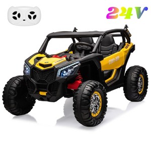 Jojoka 24V 2-Seater UTV, 4WD Ride On Toys with Remote Control, Electric Vehicle 4 Shock Absorbers, Music, Lights, Electric Car for Big Kids - 1 of 4