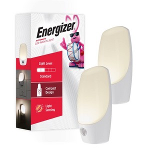 Energizer 2pk LED Automatic Plug In Nightlights: Wall Plug Night Light for Bathroom, ETL Listed, 30,000 Hour Bulb Life - 1 of 4