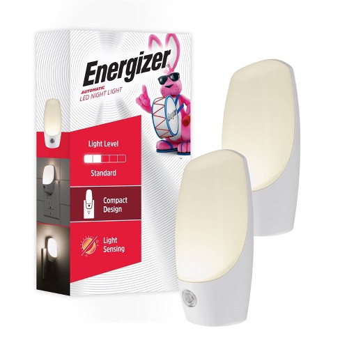 Energizer 2pk LED Automatic Plug In Nightlights: Wall Plug Night Light for Bathroom, ETL Listed, 30,000 Hour Bulb Life - image 1 of 4