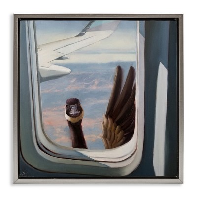 Stupell Industries Goose in Airplane Window Scene, 25" x 25"