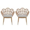 Set of 2 Rattan Patio Chairs with Cushions,Outdoor Wicker Arm Chairs with Teak Legs,Garden Lounge Chair for UV Resistant Seating-Koiai - 2 of 4