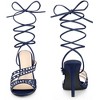 Perphy Women's Rhinestone Strappy Lace Up Slingback Stiletto Heel Sandals - 2 of 4