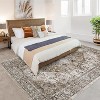 Vintage Floral Distressed Washable Rug - Soft, Stain-Resistant Low Pile Carpet with Non-Slip Backing for Bedroom, Living Room & Office - 3 of 4