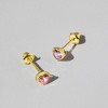 Girls' Bezel CZ Heart Screw Back 14k Gold Earrings - In Season Jewelry - 4 of 4