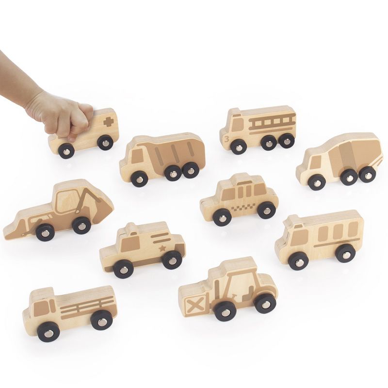 Guidecraft Mini Wooden Vehicles - Set of 10, 2 of 7
