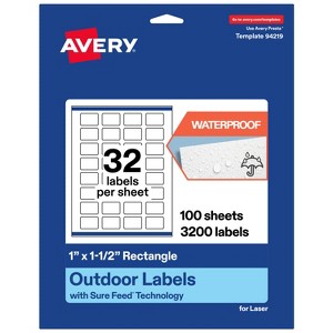 Avery Outdoor Waterproof Labels, 1" x 1.5" Rectangle - 1 of 4